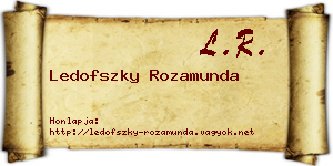 Ledofszky Rozamunda névjegykártya